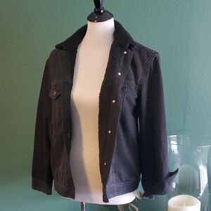 Old Navy Black Sherpa-Lined Jean Jacket